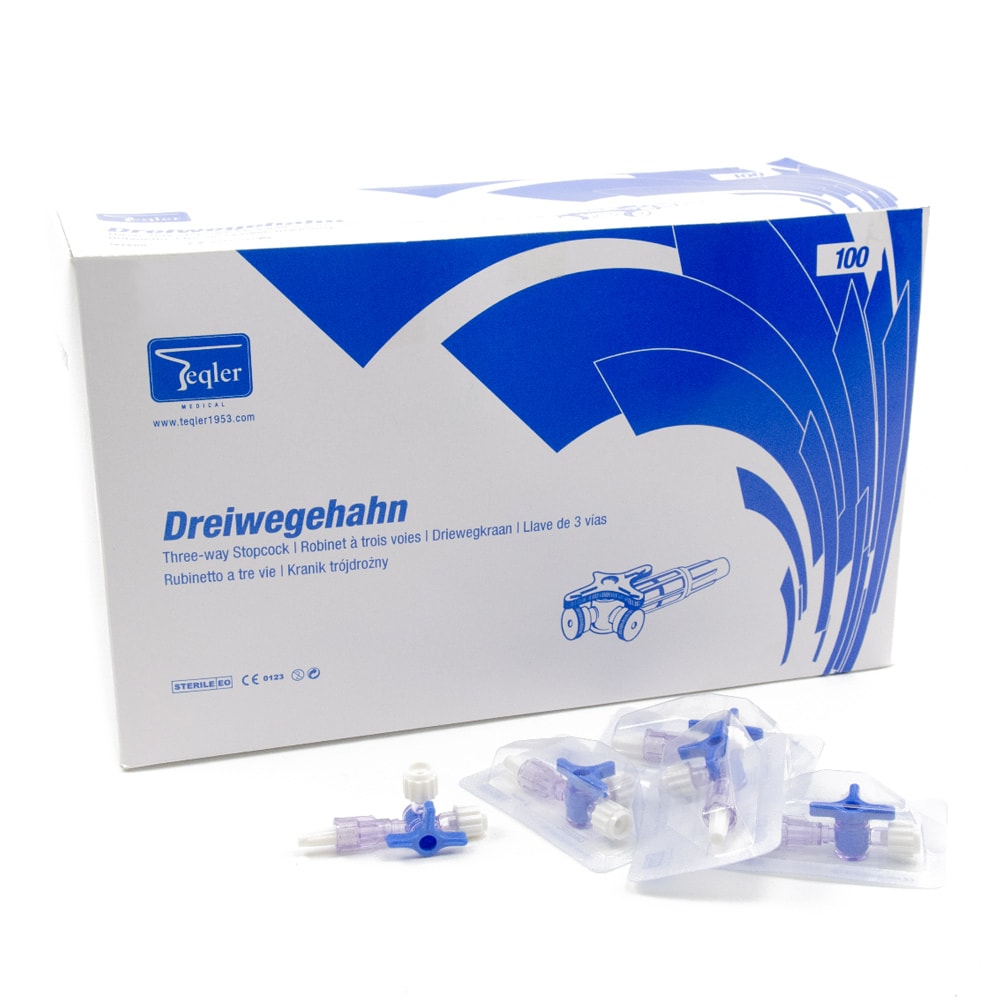 Drei-Wege-Hahn von Teqler - für Infusionstherapie, Anschluss mehrerer Infusionen parallel - Med-Praxisbedarf