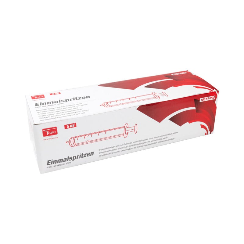 Einmalspritze 5ml mit Luer-Konnektor - sterile Spritze für medizinische Injektionen und Aspiration - Med-Praxisbedarf