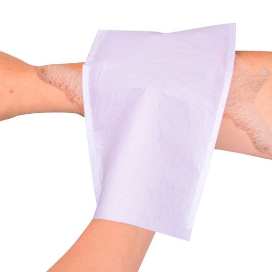 Einweg-Waschhandschuhe Teqler aus Molton - für Ganzkörperwaschung in der Pflege - Med-Praxisbedarf