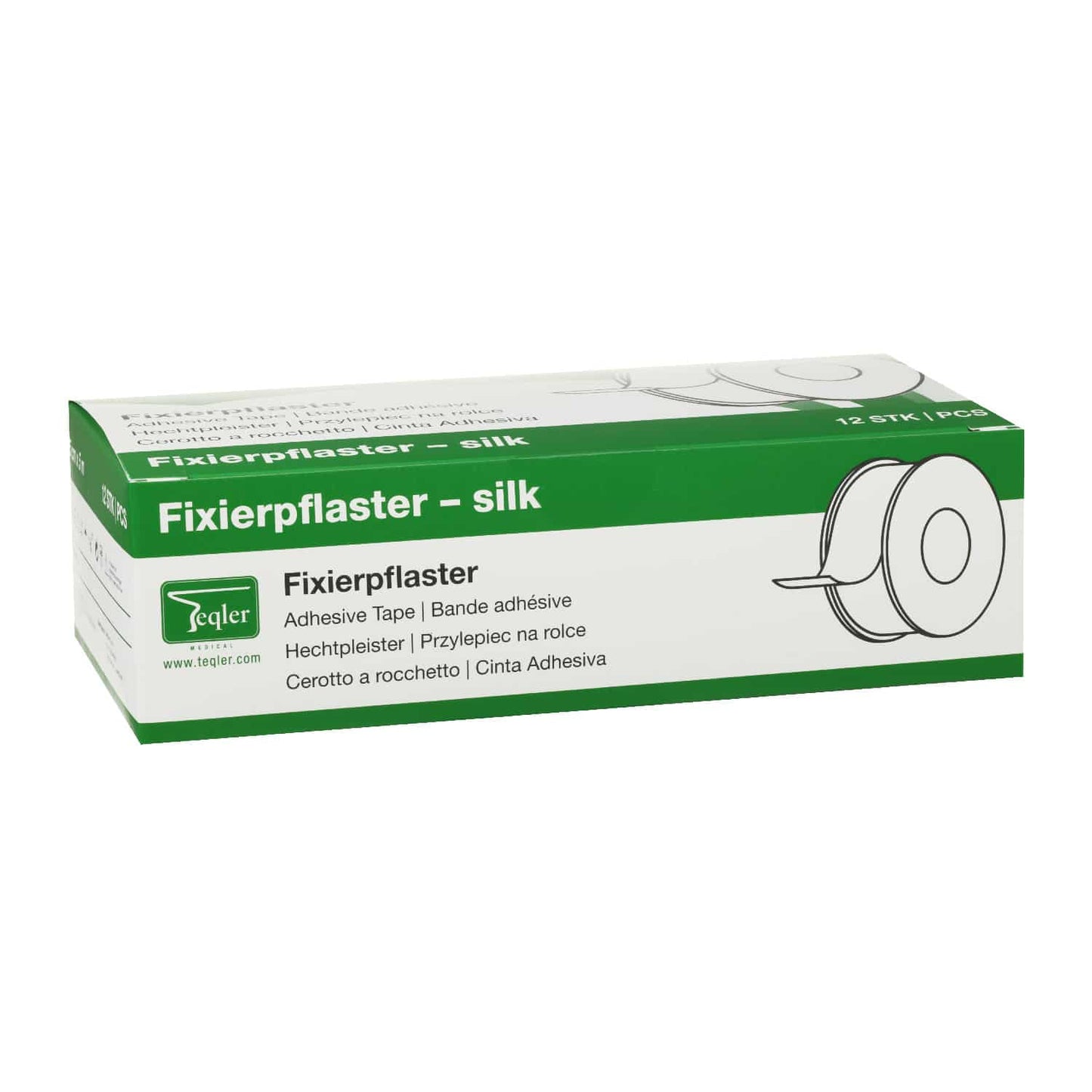 Fixierpflaster Silk auf Rolle - sanftes Pflaster aus Kunstseide von Teqler - Med-Praxisbedarf