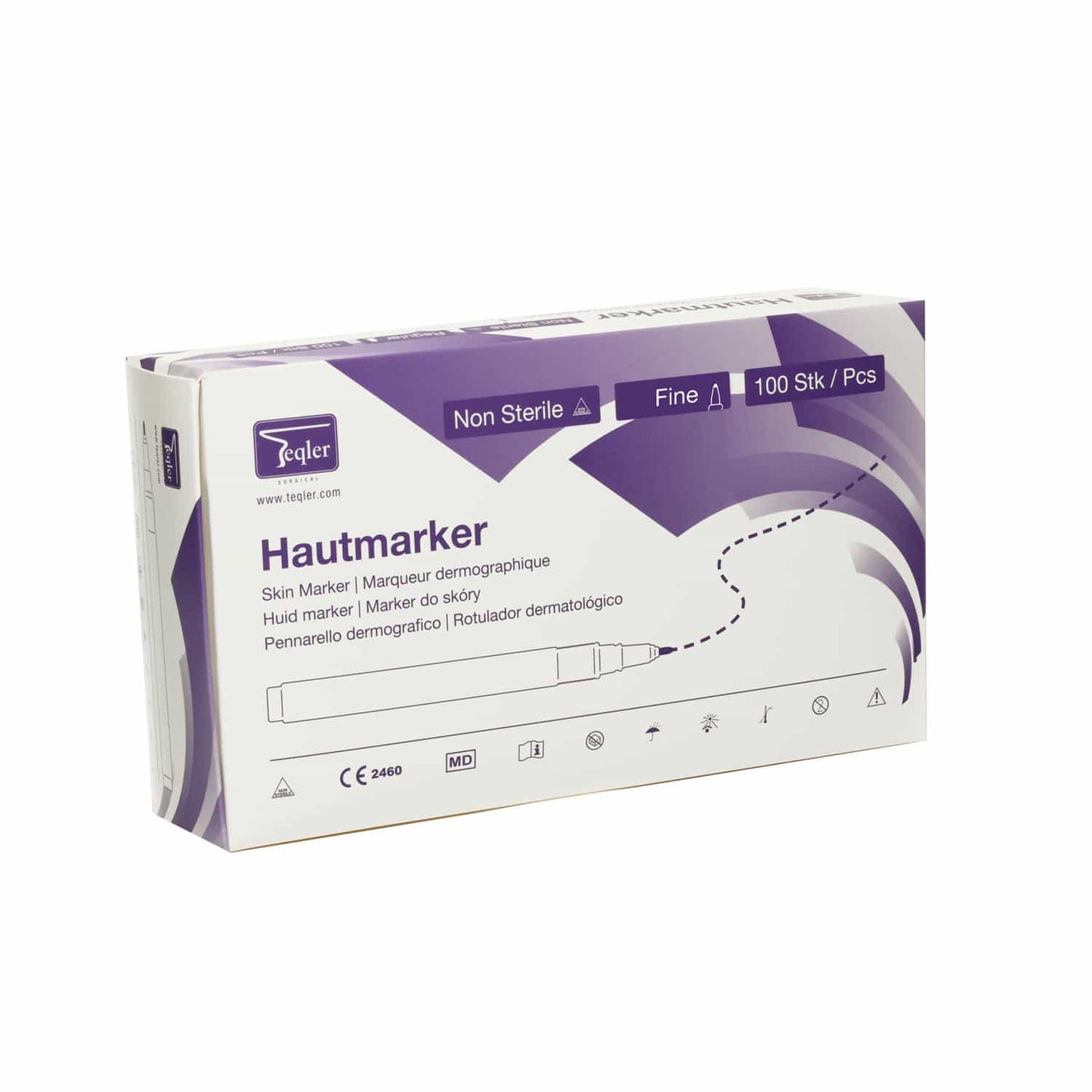 Hautmarker mit feiner Spitze - präzises Markieren von Hautarealen vor Eingriffen - Teqler - Med-Praxisbedarf