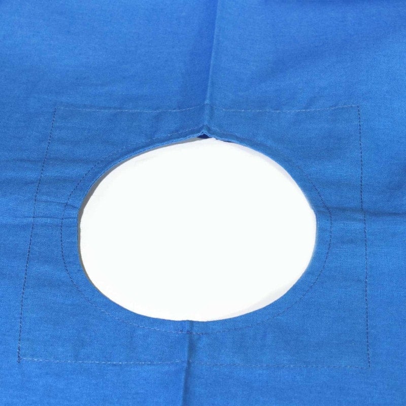 Steriles Lochtuch 6 cm blau - Aus Baumwolle, für kleine chirurgische Eingriffe geeignet - Med-Praxisbedarf
