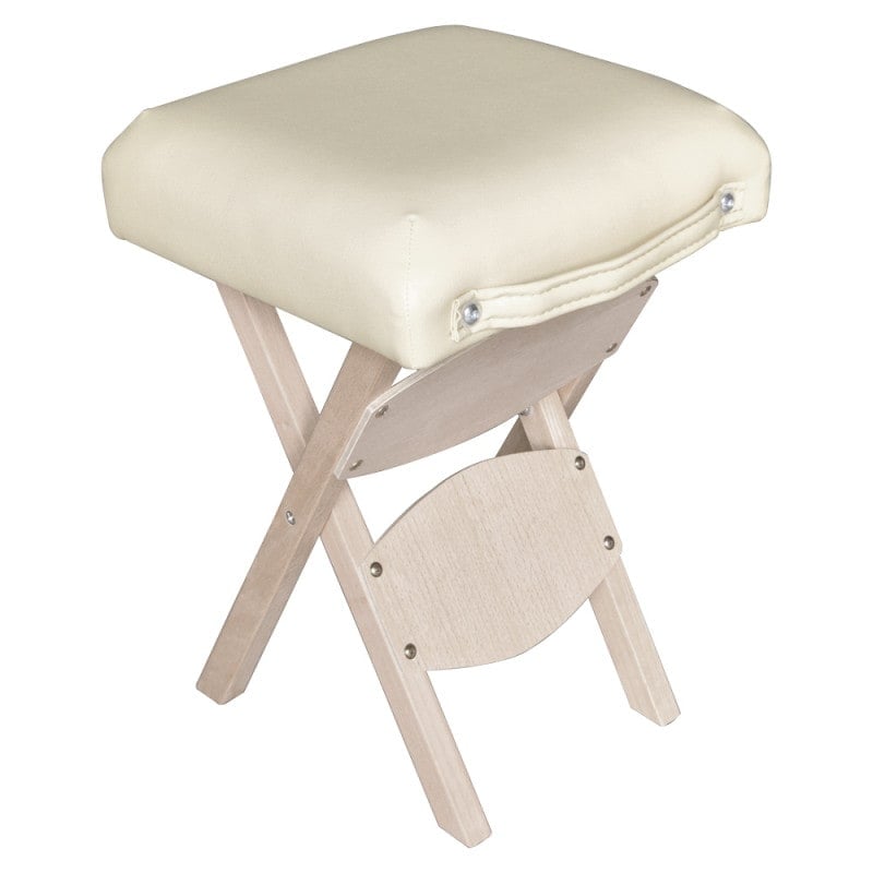 Massagehocker in Gebrauch - ideal für mobile Einsätze in der Physiotherapie - Med-Praxisbedarf