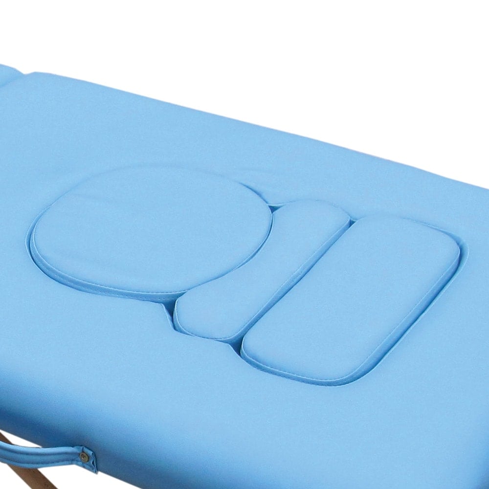 Mobile Massageliege Schwangere gefaltet - platzsparender Transport durch klappbares Gestell - Med-Praxisbedarf