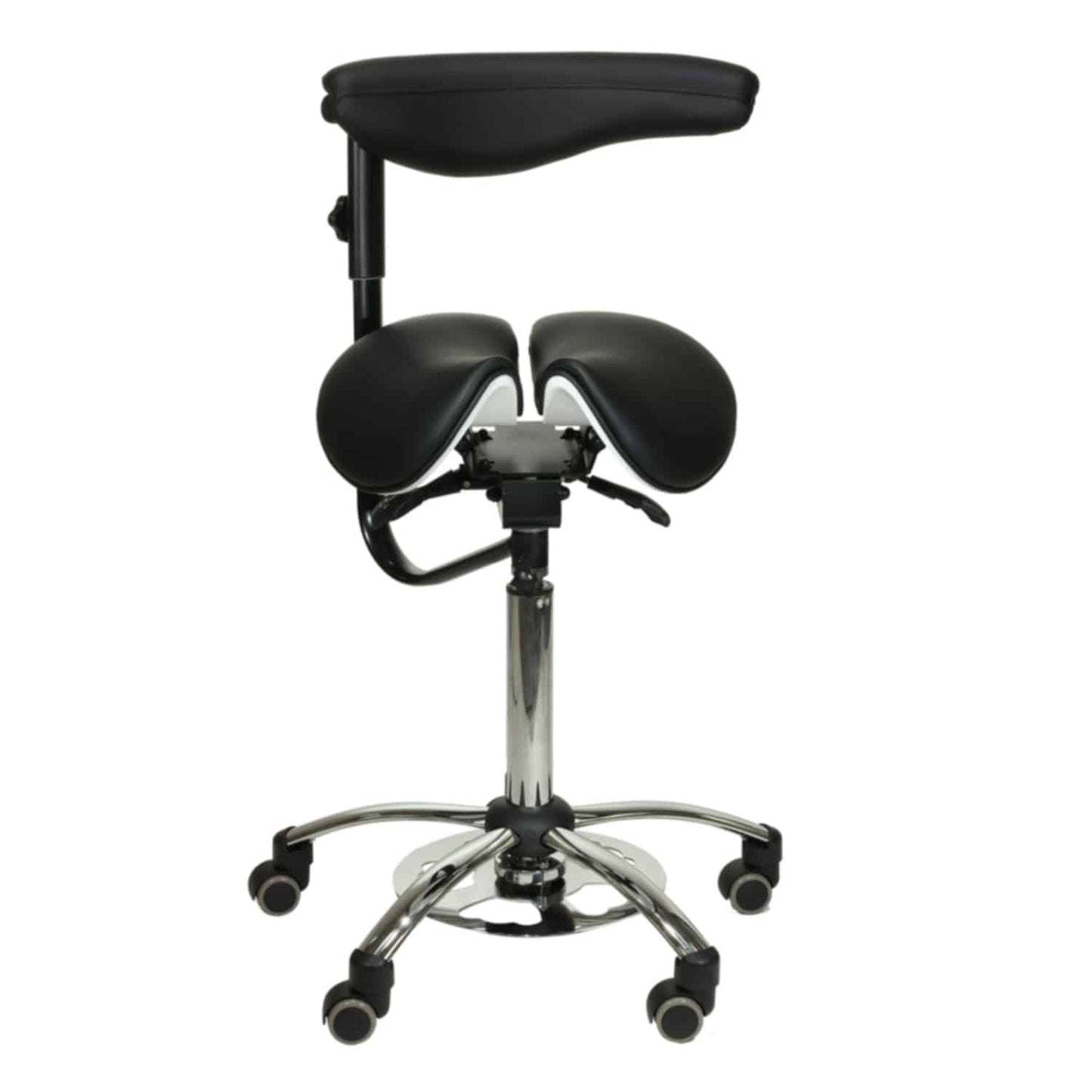Sattelstuhl in Praxisumgebung - ergonomischer Multifunktionsstuhl für medizinische Berufe - Med-Praxisbedarf