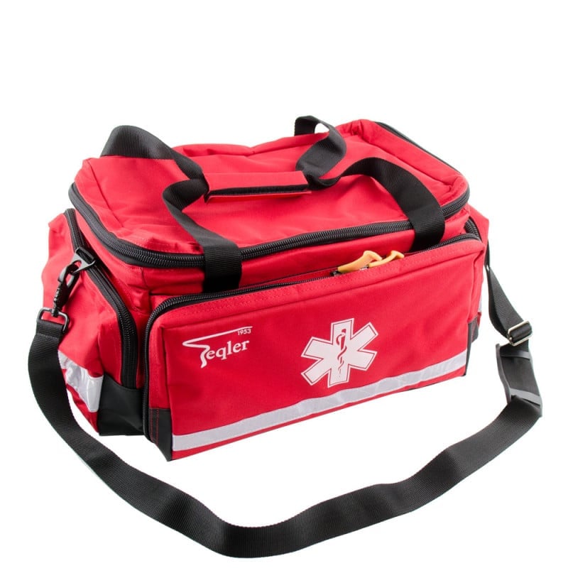Notfallrucksack Lüttich Seitenansicht - robuste Tasche für Erste-Hilfe-Material von Teqler - Med-Praxisbedarf