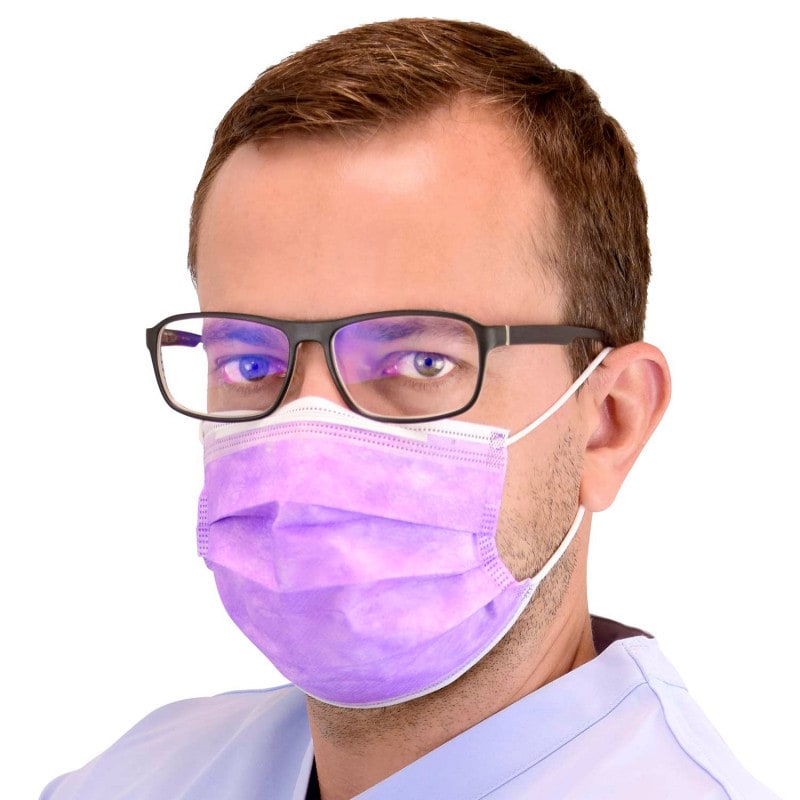 3-lagiger Einweg OP-Mundschutz - mit Nasenbügel und Ohrschlaufen, blau, Typ II - Med-Praxisbedarf