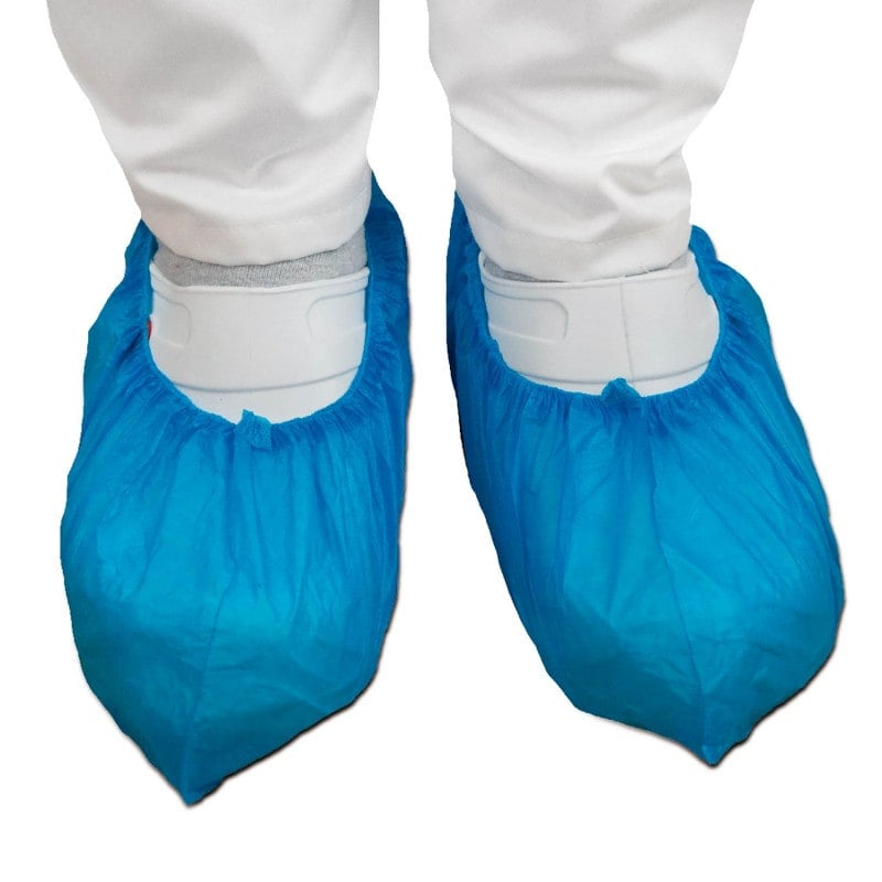 OP-Überschuhe blau Einweg - Einheitsgröße für Operationssaal, 41 cm lang - Med-Praxisbedarf