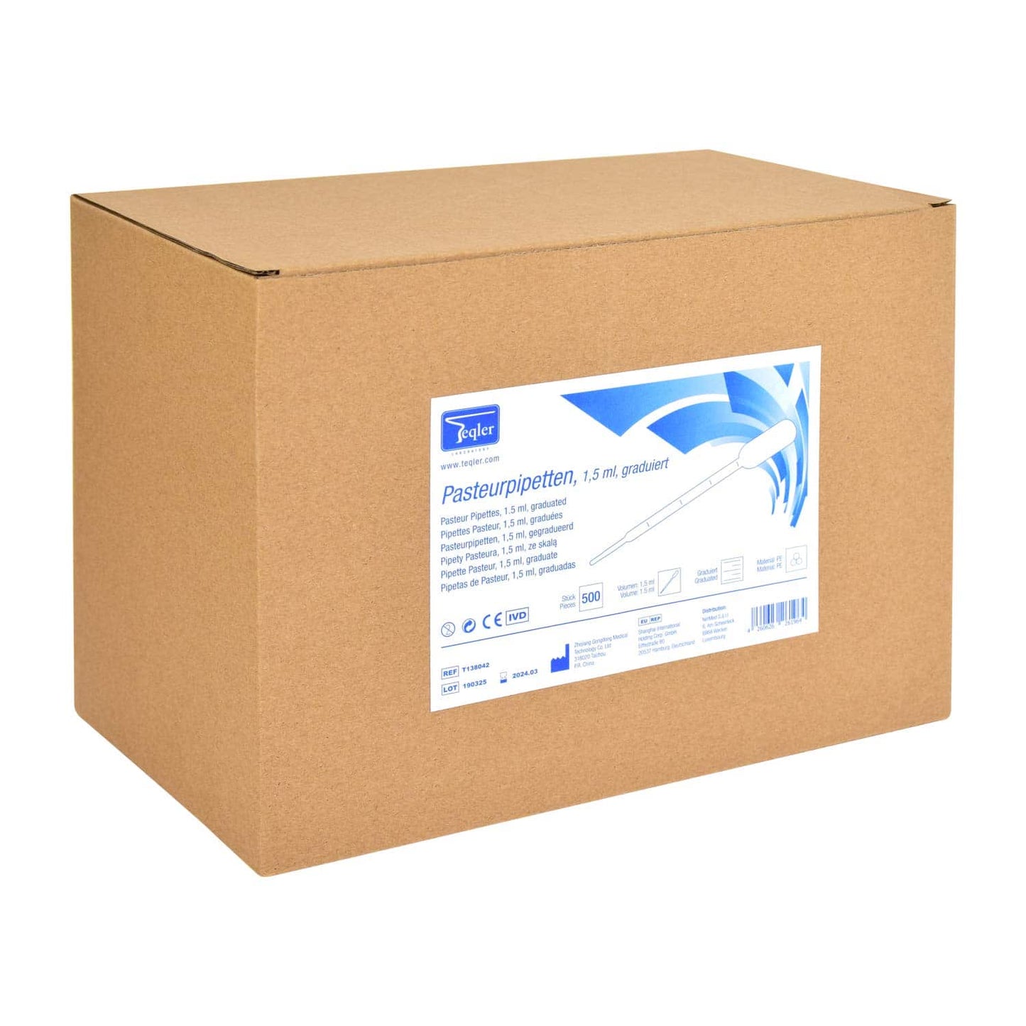 Pasteurpipetten 3,0 ml Volumen - sterile Einweg-Pipetten für Labor und Praxis - Med-Praxisbedarf