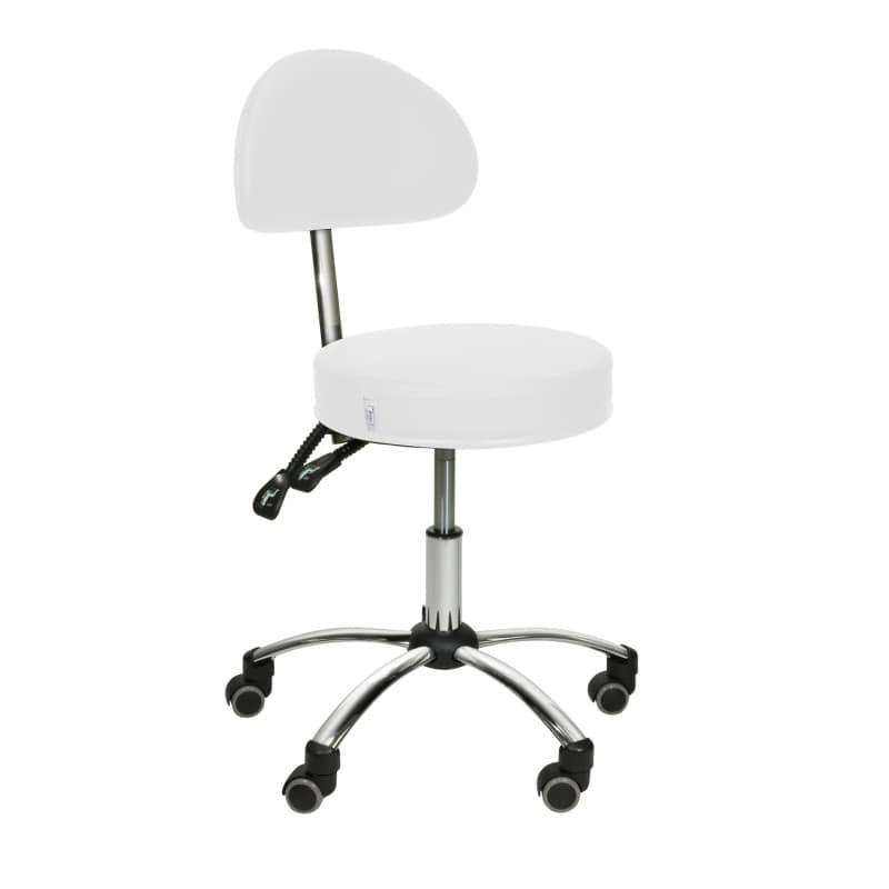 Rollhocker mit ergonomischer Lehne - Abmessungen ca. 40 cm, hohe Belastbarkeit - Med-Praxisbedarf