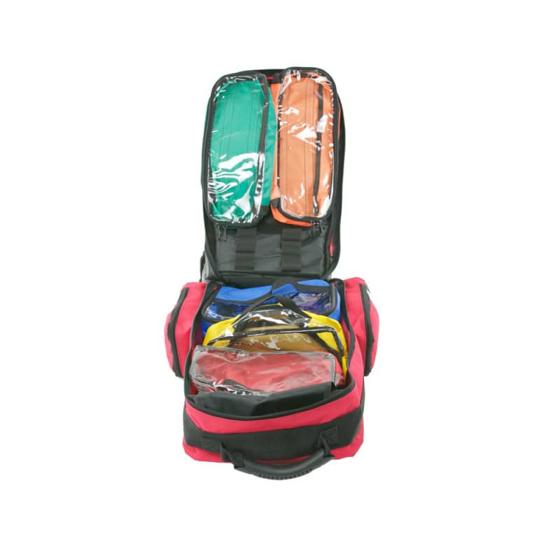 Leerer Rettungsrucksack in schwarz, robustes Material für Klinik und Notfalldienst - Med-Praxisbedarf