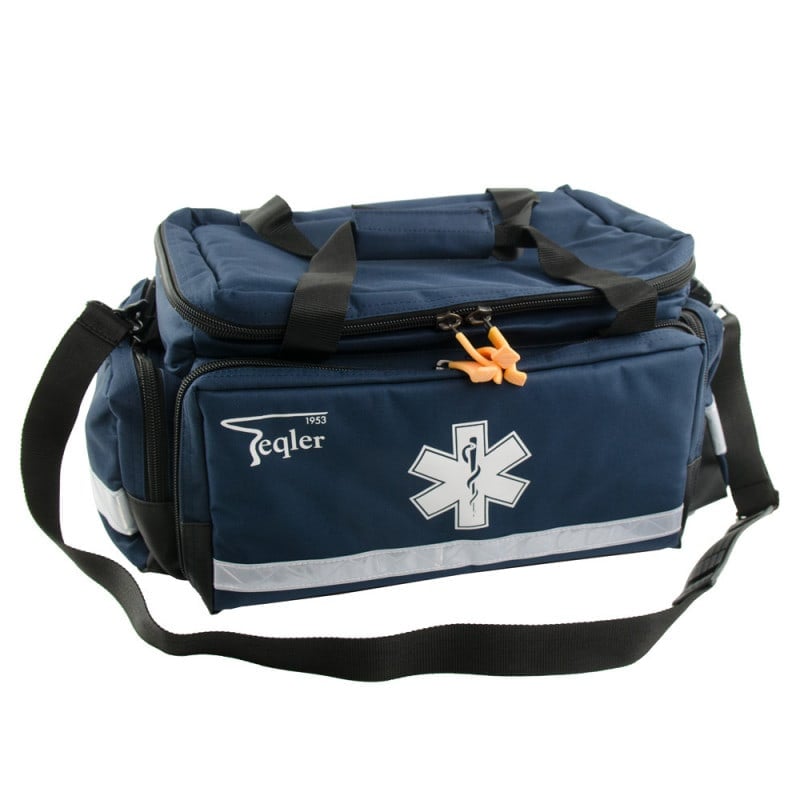 Notfalltasche Lüttich blau, robustes Material und praktische Aufteilung für Equipment - Med-Praxisbedarf