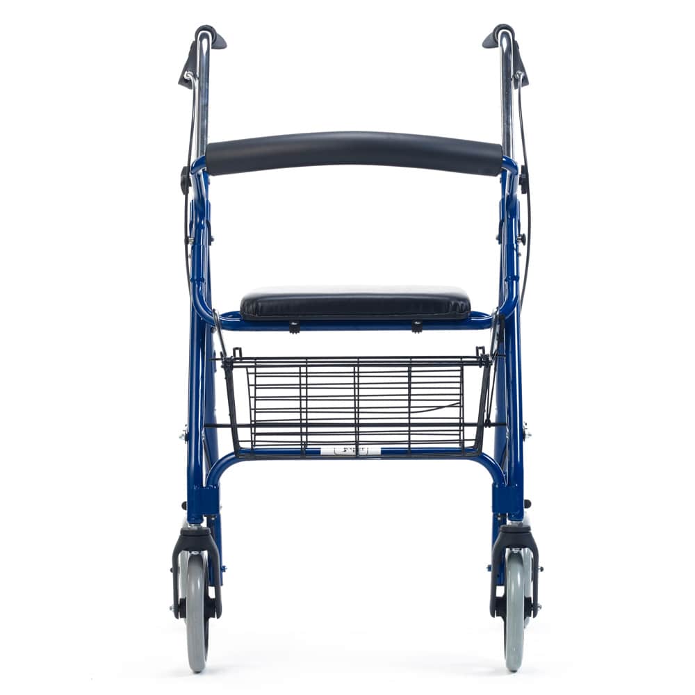 Teqler Rollator in Grau - mobiler Alltagshelfer mit verstellbarer Höhe und Bremsen - Med-Praxisbedarf