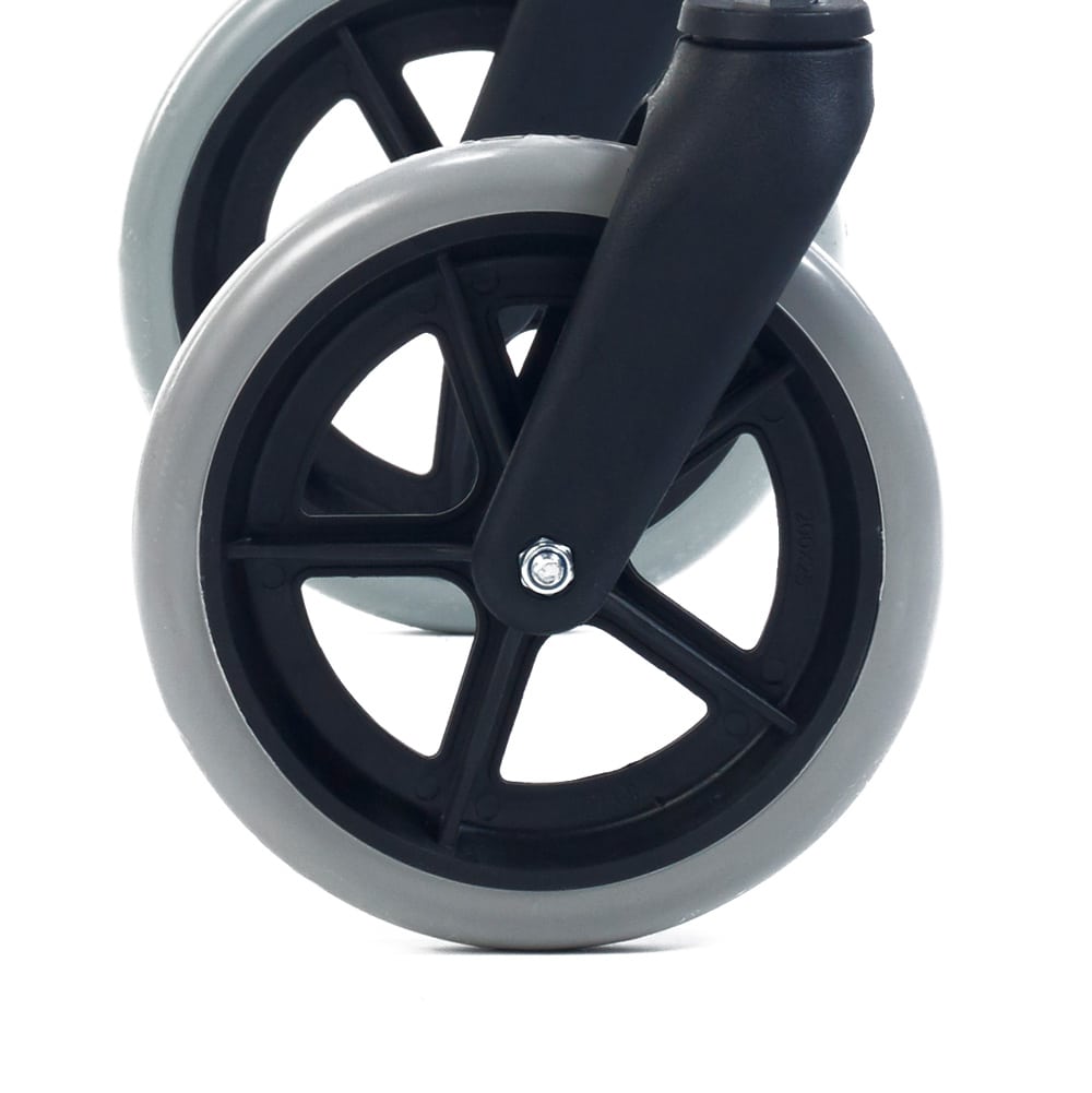 Leichter Alu-Rollator von Teqler - höhenverstellbare Gehstütze mit Feststellbremsen - Med-Praxisbedarf