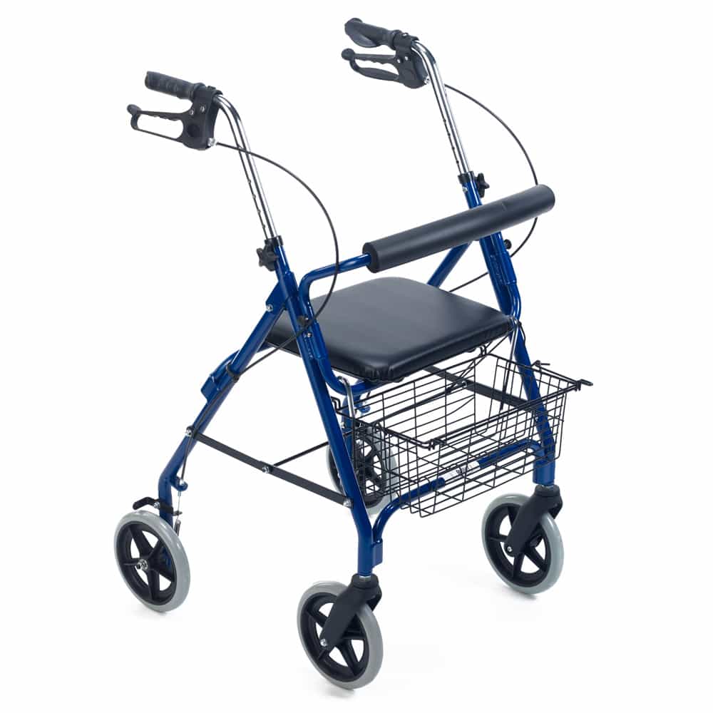 Rollator von Teqler - Gehhilfe mit höhenverstellbaren Griffen und Handzugbremsen - Med-Praxisbedarf