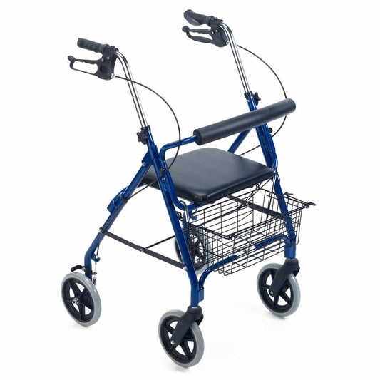 Rollator von Teqler - Gehhilfe mit höhenverstellbaren Griffen und Handzugbremsen - Med-Praxisbedarf