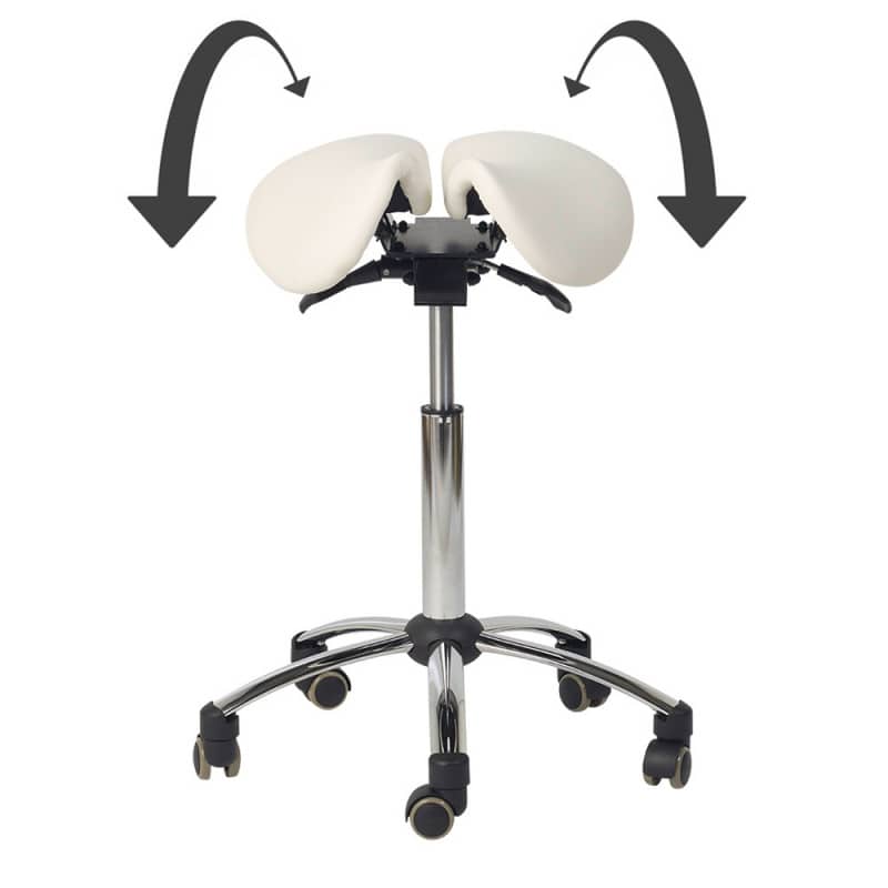 Sattelhocker Teqler in Seitenansicht - ergonomische Sitzhaltung, höhenverstellbar, Rollen - Med-Praxisbedarf