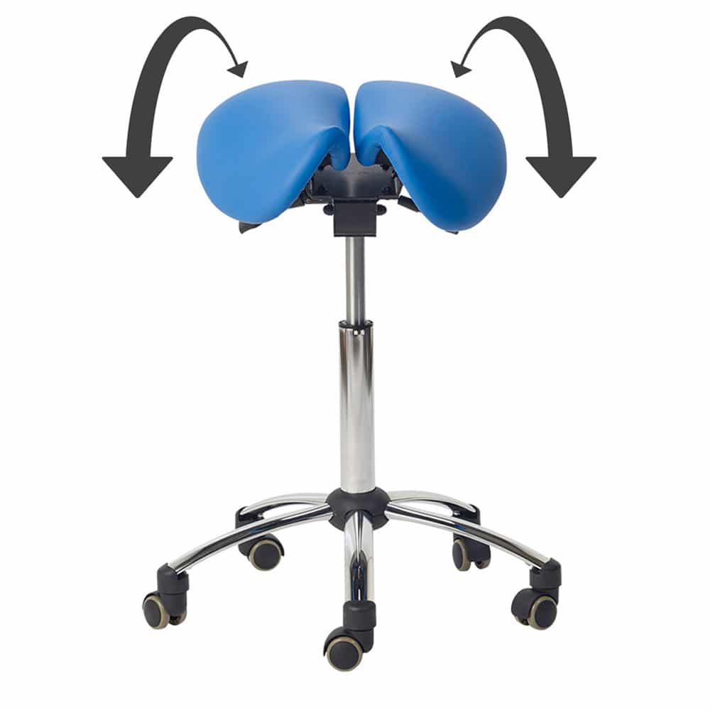 Sattelhocker Teqler ergonomisch - geteilte sattelförmige Sitzfläche für medizinische Einrichtungen - Med-Praxisbedarf