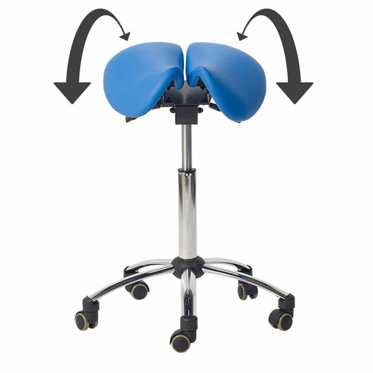Sattelhocker Teqler ergonomisch - geteilte sattelförmige Sitzfläche für medizinische Einrichtungen - Med-Praxisbedarf