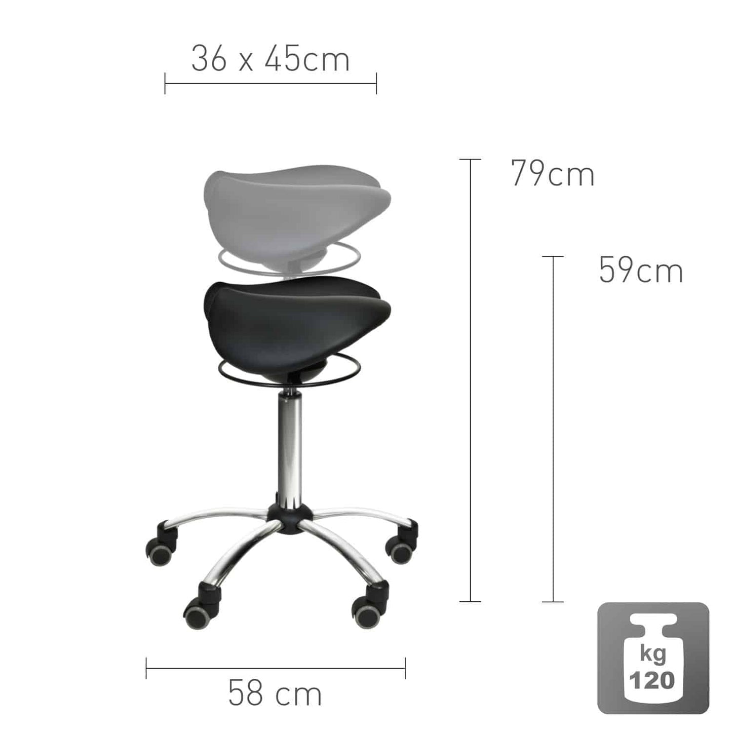 Sattelhocker Swing-Mechanismus - ergonomische Sitzlösung für dynamisches Sitzen - Med-Praxisbedarf