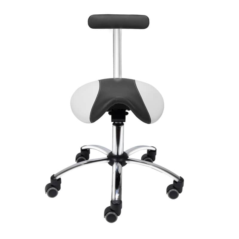Sattelhocker mit abnehmbarer Lehne und Fußstütze - maximale Ergonomie, medizinischer Stuhl - Med-Praxisbedarf
