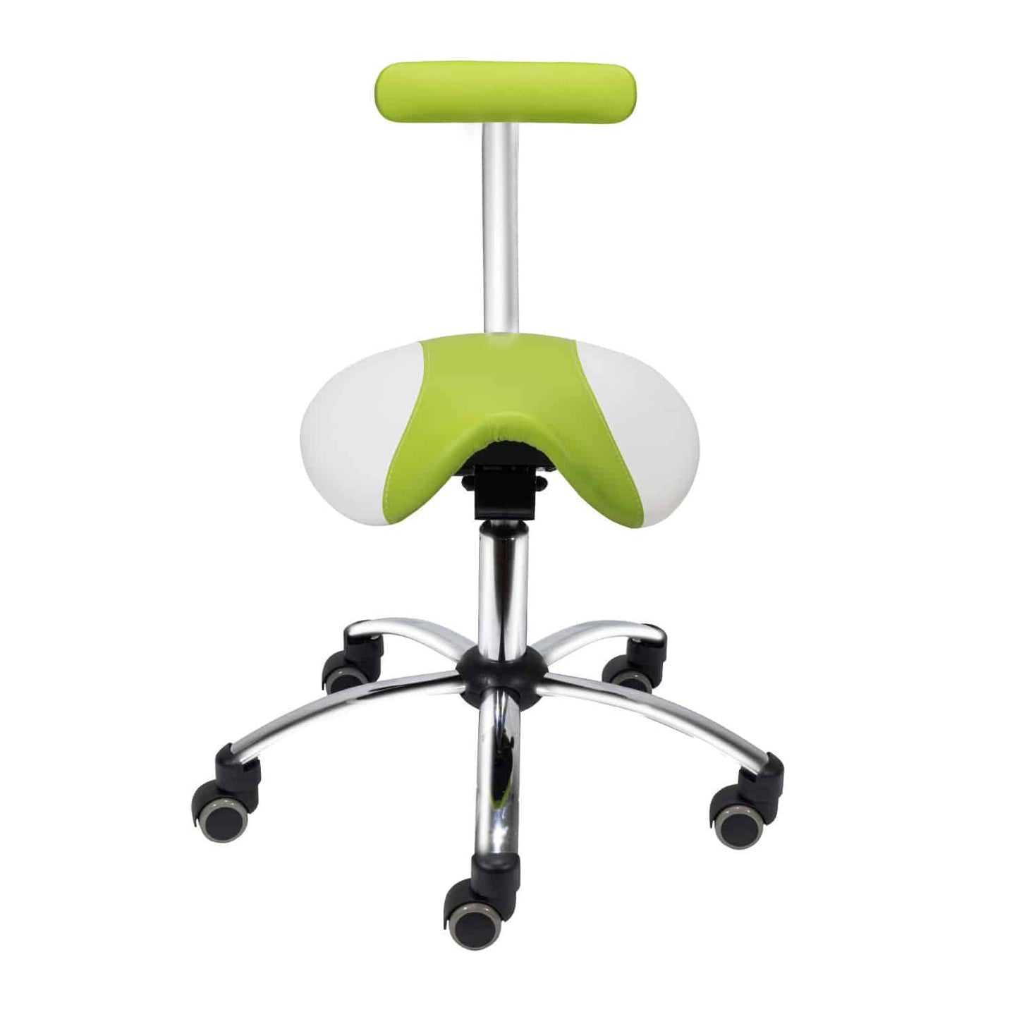 Sattelhocker mit abnehmbarer Lehne - anatomische Sitzfläche, höhenverstellbar, schwarz - Med-Praxisbedarf