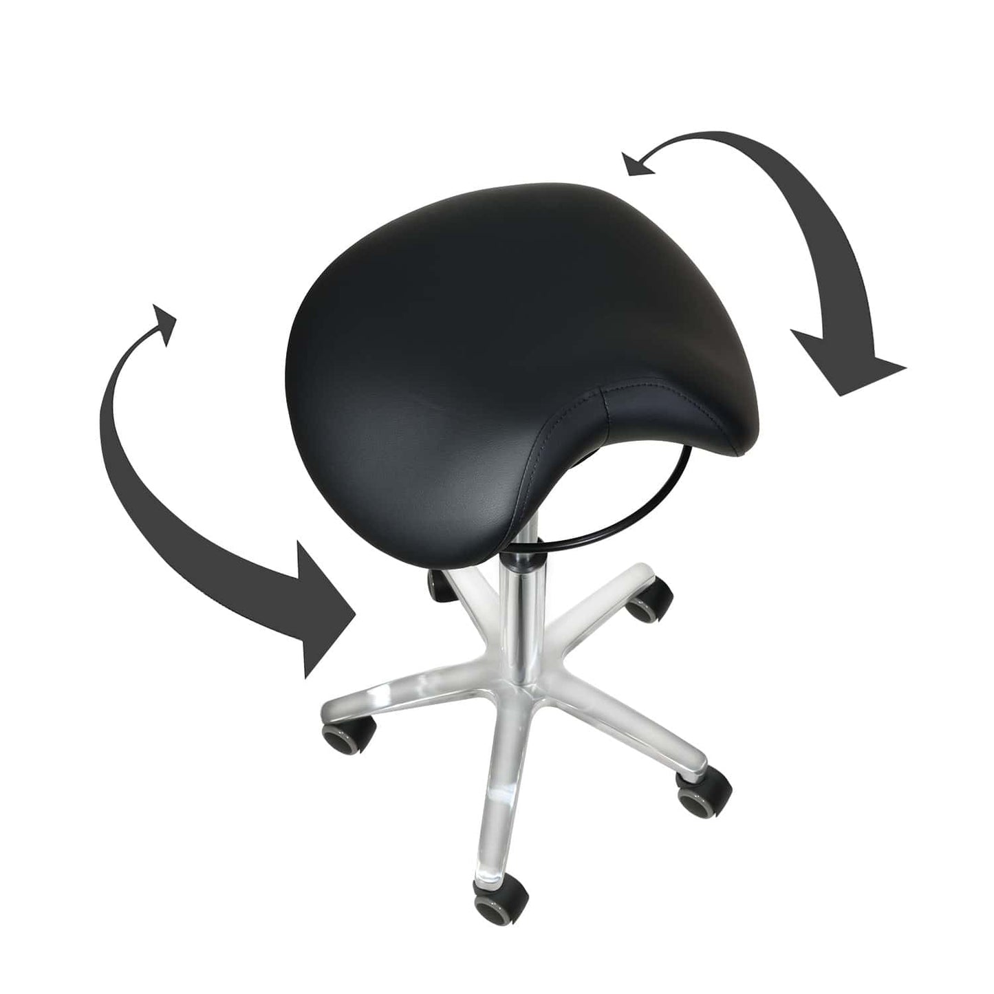Schwing-Hocker Sattelsitz von Teqler - ergonomisch geformte Sitzfläche in Nahaufnahme - Med-Praxisbedarf