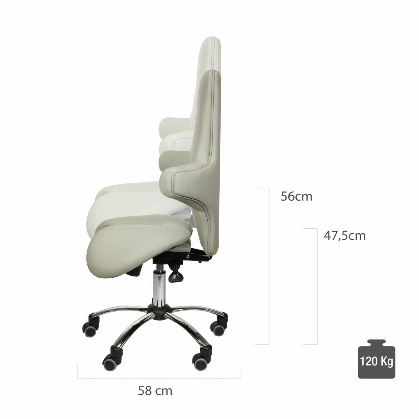 Sattelsitz mit hoher Lehne - ergonomische Lösung für Praxisalltag, schwarz - Med-Praxisbedarf
