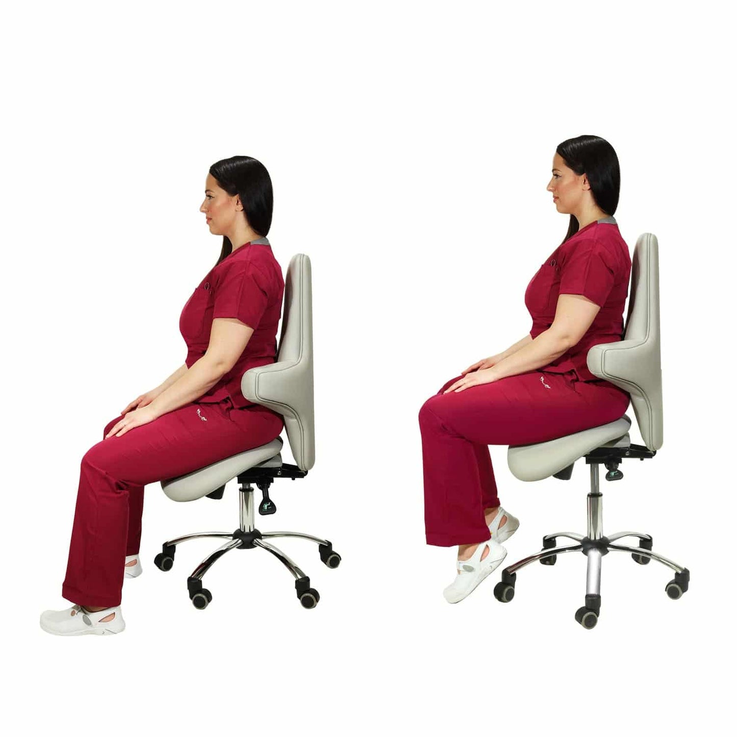 Sattelsitz mit hohem Rücken 60x60 cm - ergonomische Rückenlehne für den Praxisalltag - Med-Praxisbedarf