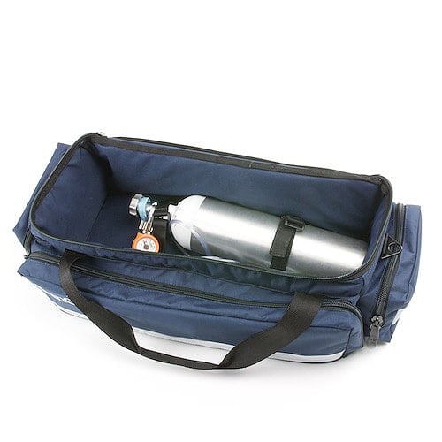 Sauerstoffsystem mit Aluminiumflasche - Detailansicht des robusten Druckreglers und des präzisen Manometers - Med-Praxisbe...