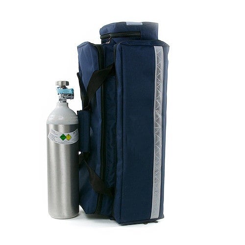 Sauerstoffsystem mit Aluminiumflasche - mobiles Set mit Druckminderer und Manometer für medizinische Einrichtungen - Med-P...