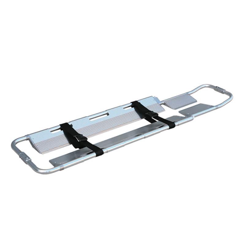 Schaufeltrage von Teqler - Leichte Aluminiumtrage bei Verdacht auf Wirbelsäulenverletzung - Med-Praxisbedarf