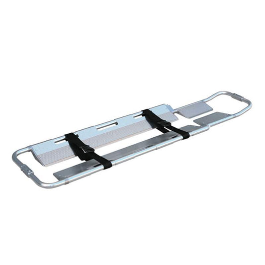 Schaufeltrage von Teqler - Leichte Aluminiumtrage bei Verdacht auf Wirbelsäulenverletzung - Med-Praxisbedarf