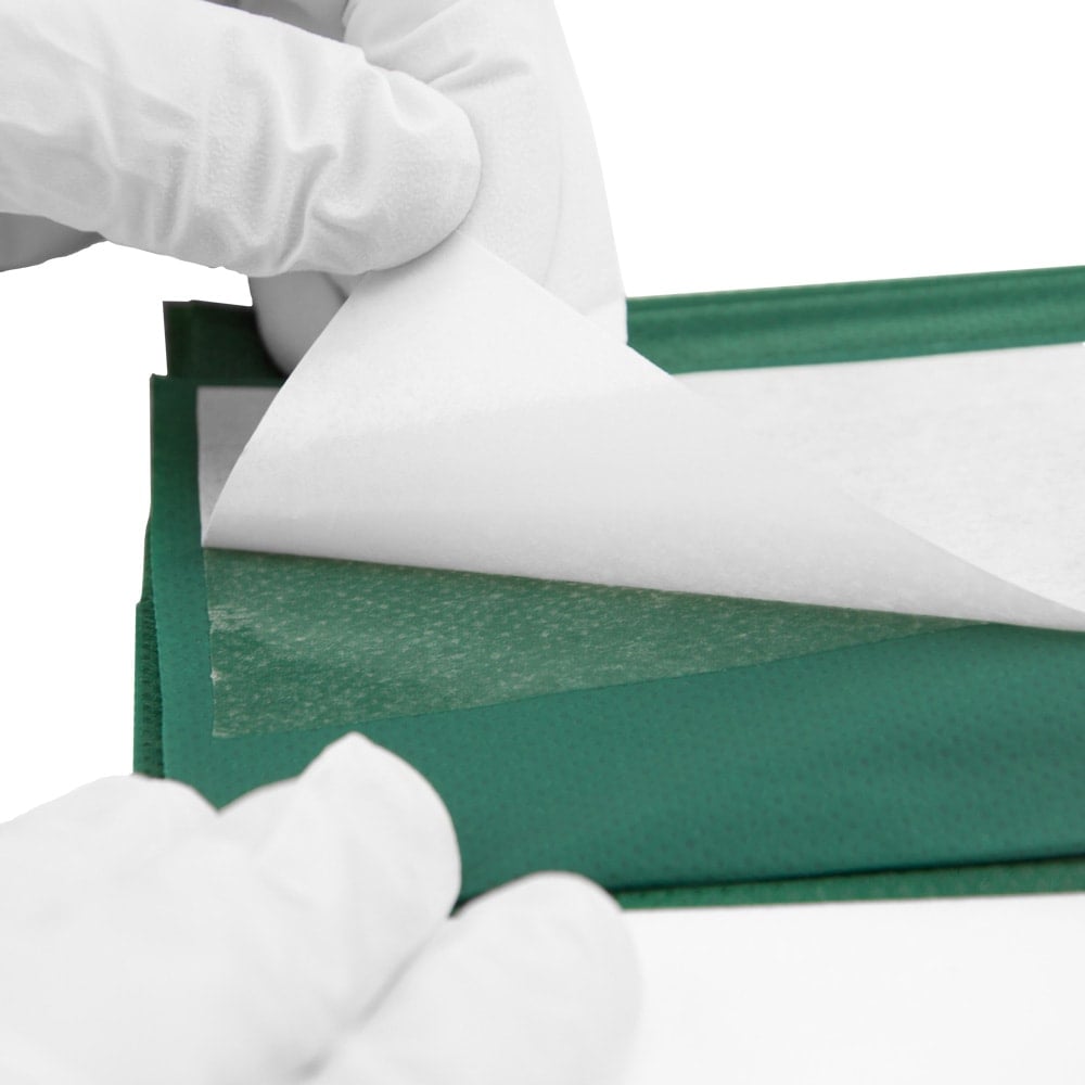 Selbstklebendes Abdecktuch für Operationen - blau, einzeln steril verpackt für Hygiene - Med-Praxisbedarf