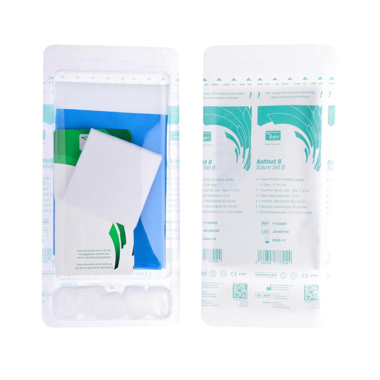 Steriles Nahtset für Wundverschluss - Hygienisches Set mit Nahtmaterial - Med-Praxisbedarf