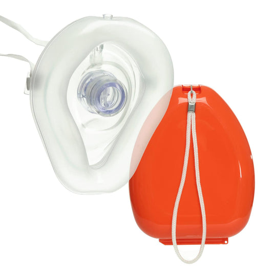 Taschenmaske im Etui von Teqler - Beatmungsmaske für Mund-zu-Maske-Beatmung in Notfällen - Med-Praxisbedarf