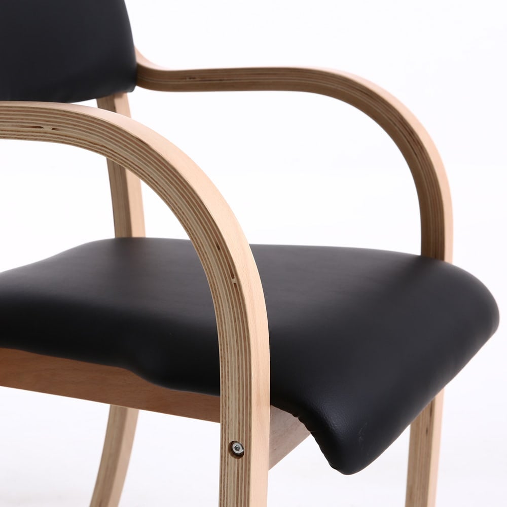 Rückenansicht Teqler Besucherstuhl - Ergonomische Gestaltung für Wartebereiche - Med-Praxisbedarf