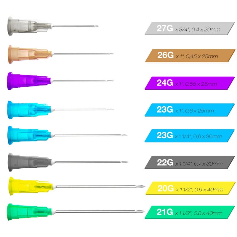 Teqler Einmalkanülen 18G blau - farbcodierte Kanüle mit Luer-Lock-Verbindung - Med-Praxisbedarf