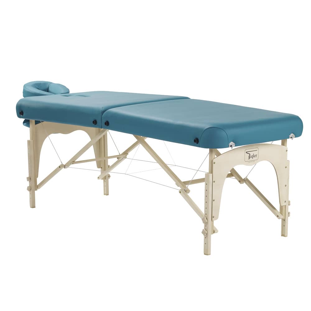 Teqler Holz-Massageliege Ubud - mobile Therapieliege aus Buchenholz, klappbar - Med-Praxisbedarf