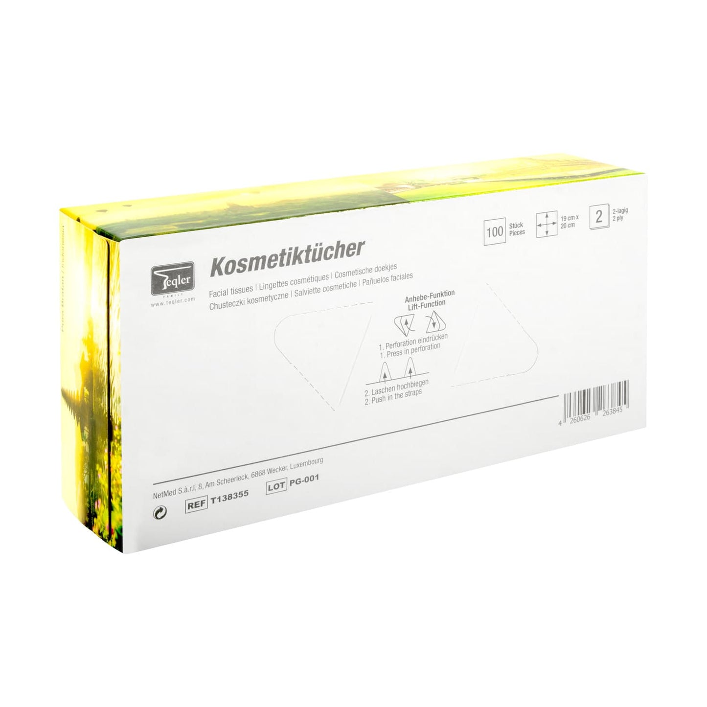 Teqler Kosmetik-Tücher entnommen aus Box - saugstarkes Vlies, hautfreundlich - Med-Praxisbedarf