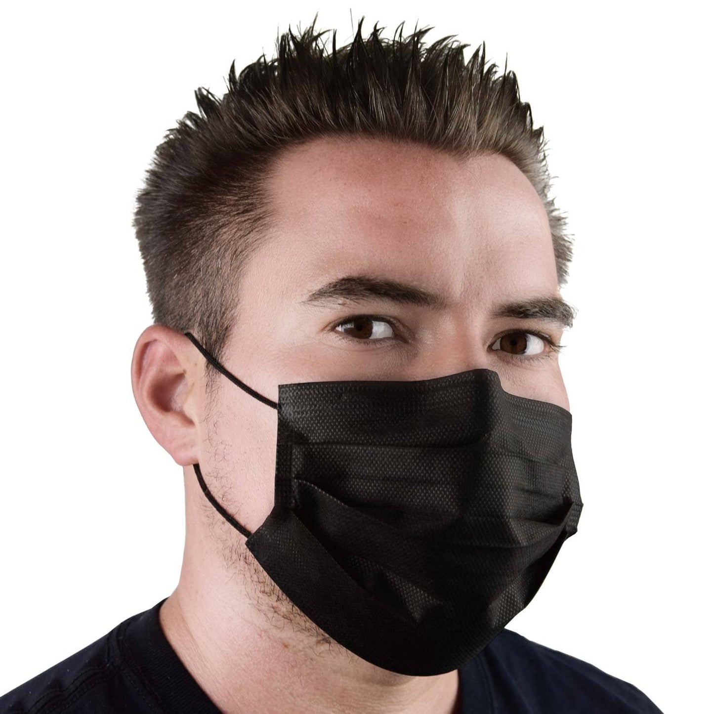 Mundschutz schwarz Einweg - Teqler Gesichtsmasken für Praxis und Klinik - Med-Praxisbedarf