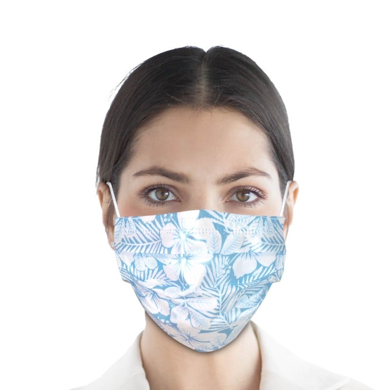 Einzelne OP-Maske mit Herzchen-Muster - Typ IIR, hoher Tragekomfort - Med-Praxisbedarf