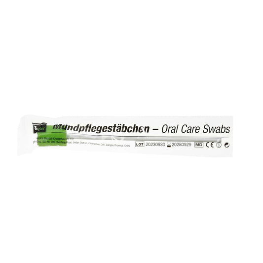 Teqler Soft-Mundpflegestäbchen mit weichem Kopf - Schaumstoffstäbchen für sanfte Mund- und Rachenreinigung - Med-Praxisbedarf