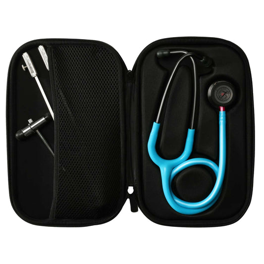 Teqler Stethoskop-Tasche Hartschalen-Etui - Schwarzes Aufbewahrungs-Etui für sicheren Transport - Med-Praxisbedarf