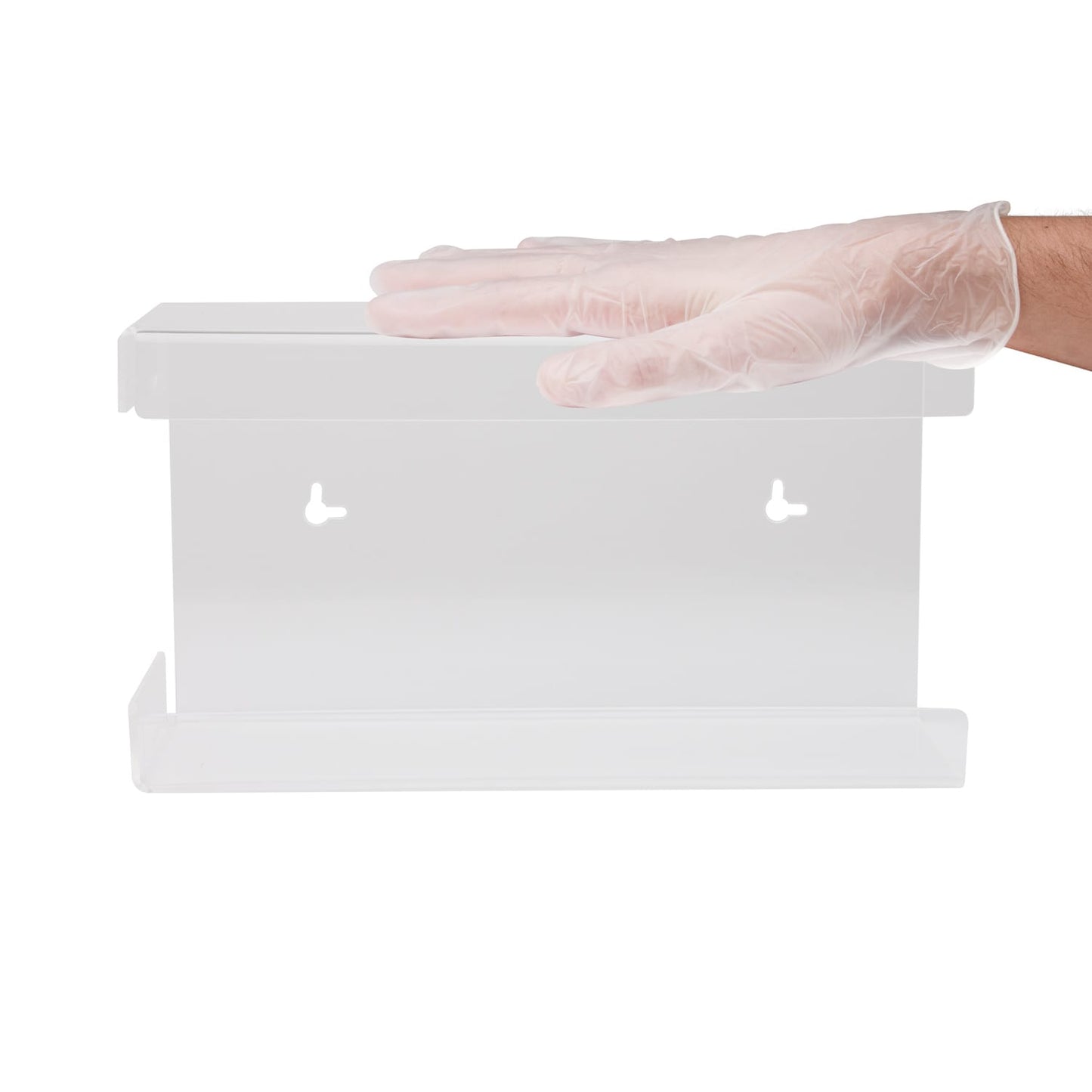 Transparenter Handschuhspender von Teqler - Wandhalterung für Handschuhboxen in Praxen - Med-Praxisbedarf