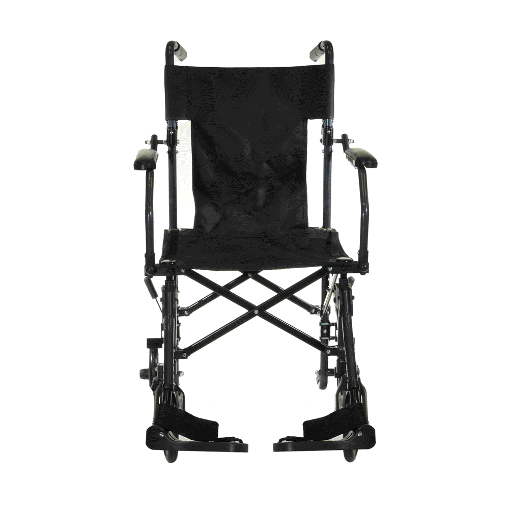 Transportrollstuhl von hinten - ergonomische Haltegriffe für schiebendes Personal - Med-Praxisbedarf