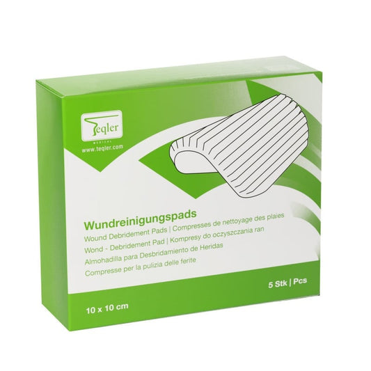 Wundreinigungspads für chronische und akute Wunden - schonende mechanische Reinigung von Teqler - Med-Praxisbedarf