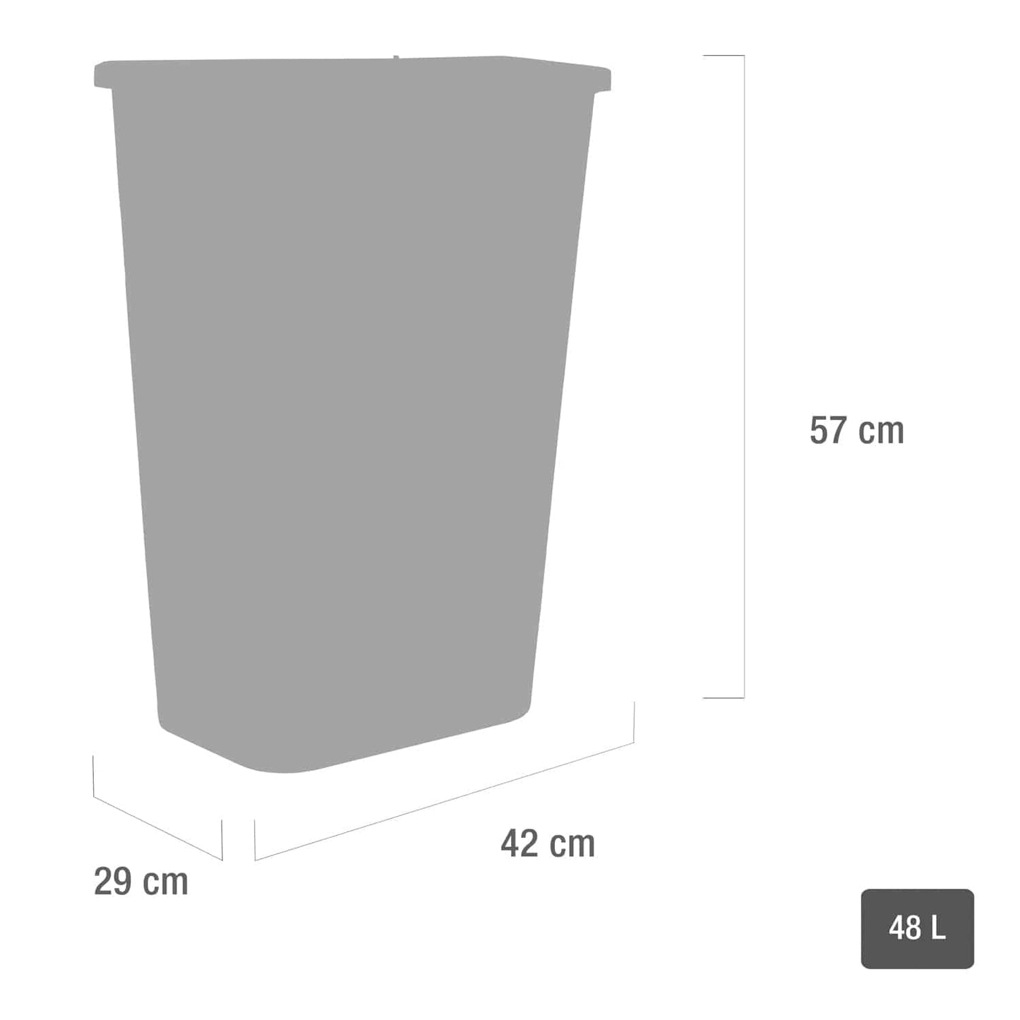 Teqler Sicherheitsbehälter XL 48 Liter - Detailansicht der Verschlussklappe und Handhabung - Med-Praxisbedarf