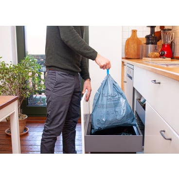 TSP Recycling Zugband-Müllbeutel 20 Liter - 45x50 cm, praktischer Müllsack für Arztpraxen - Med-Praxisbedarf