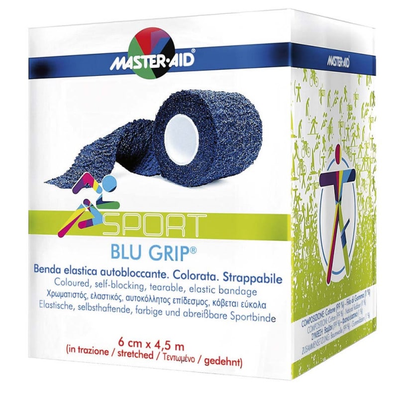 BLU GRIP Sportbinde von Trusetal - kohäsive Binde für Sportmedizin, quer reißbar - Med-Praxisbedarf